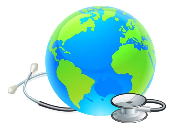 Stethoscope Earth World Globe Health Concept — стоковий вектор