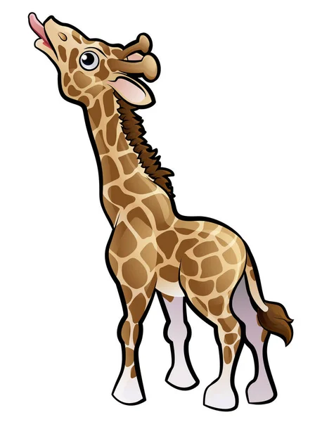 Jirafa Safari Animales Personaje de dibujos animados — Vector de stock