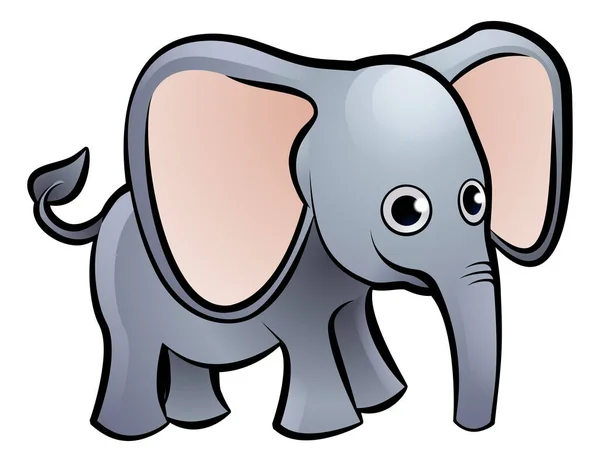 Elefante Safari Animais Personagem dos desenhos animados —  Vetores de Stock