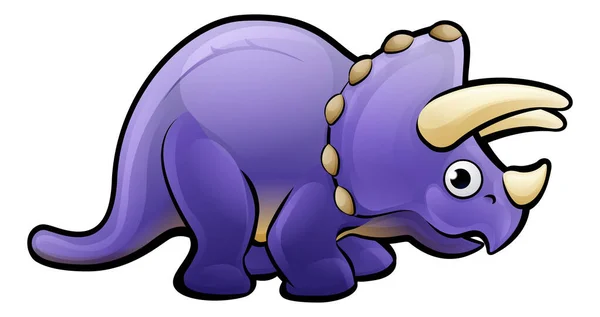 Triceratops Dinosaur Cartoon Character — Stock Vector