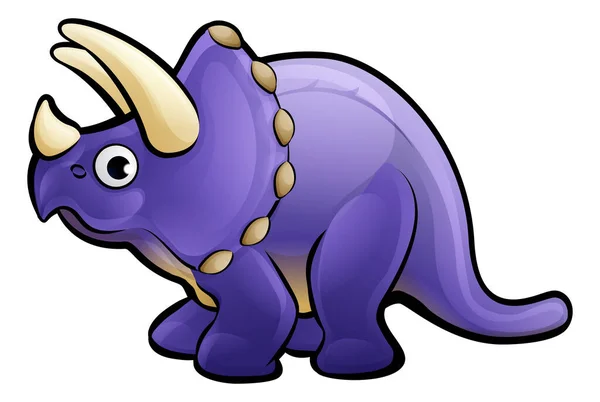 Triiceratops Dinosaur Cartoon Character — стоковий вектор