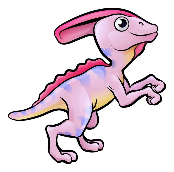 Parasaurolophus Dinosaurie Tecknad karaktär — Stock vektor