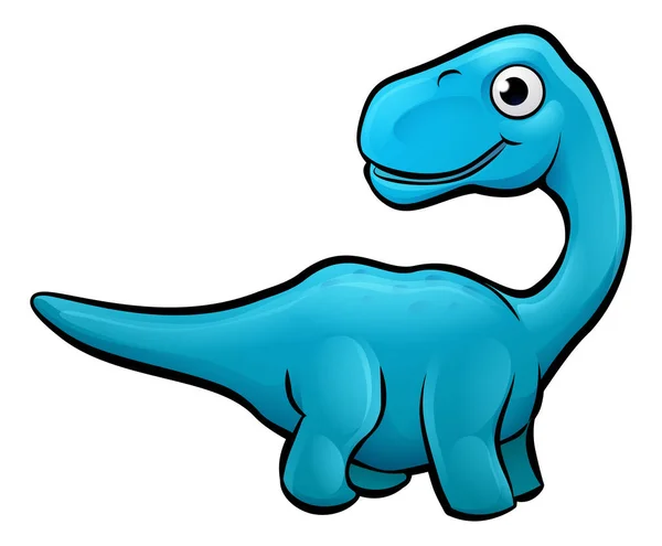 Diplodocus Dinosaur Cartoon Character — Stock Vector