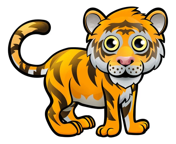 Tiger Safari Animales Personaje de dibujos animados — Archivo Imágenes Vectoriales