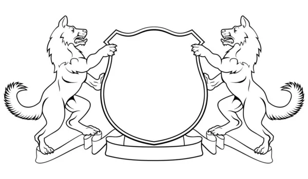 犬腕の紋章｜Heraldic Shield — ストックベクタ