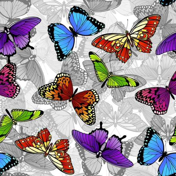 Modèle de fond sans couture papillon — Image vectorielle