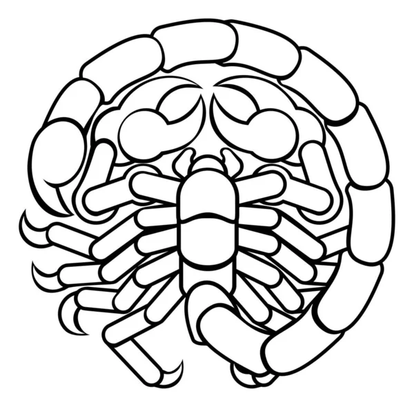 Scorpio Scorpion Astrology Horoscope Zodiac Sign — Stock Vector