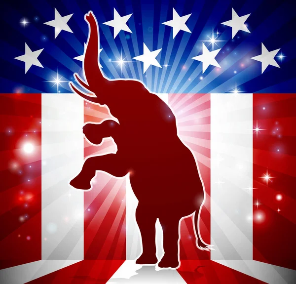 Republicano Elefante Mascote Político — Vetor de Stock