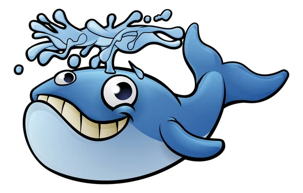 Personagem de baleia dos desenhos animados —  Vetores de Stock
