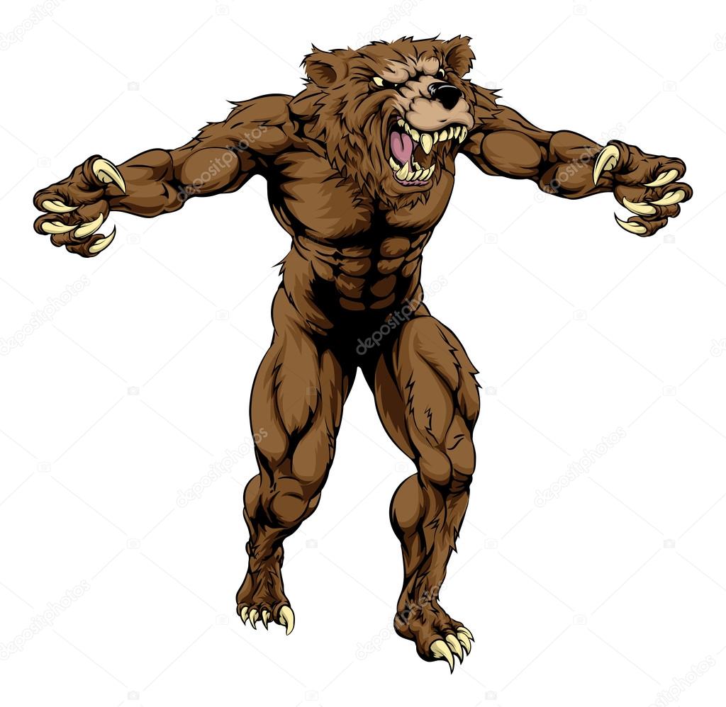 Bear scary sports mascot