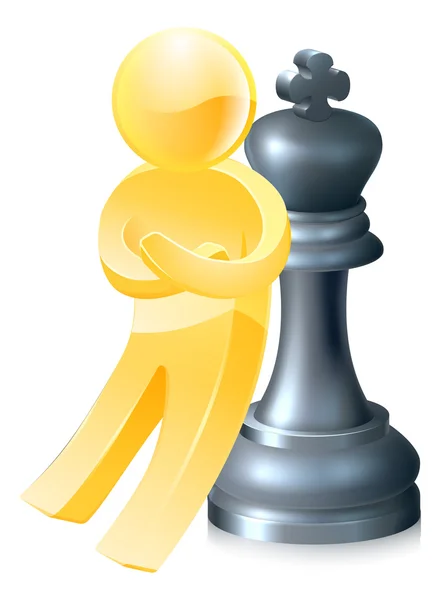 Chess king gold man — Stock Vector