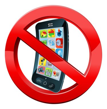 Turn off mobile phones sign clipart