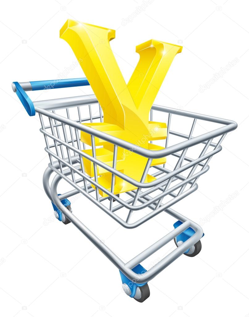Yen currency shopping cart