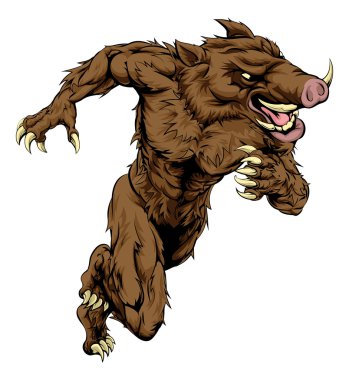 Yaban domuzu spor maskot çalıştıran
