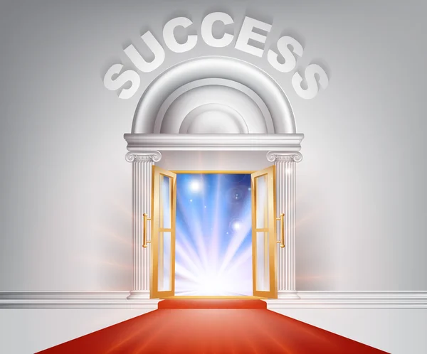 Success red Carpet Door — Stock Vector