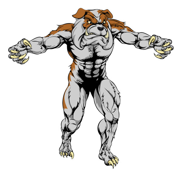 Бульдог страшный спортивный талисман
