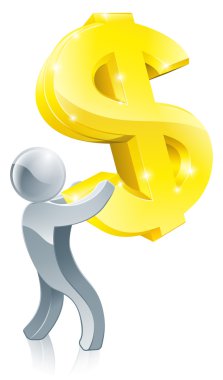 Dolar işareti kavramı tutan kişi