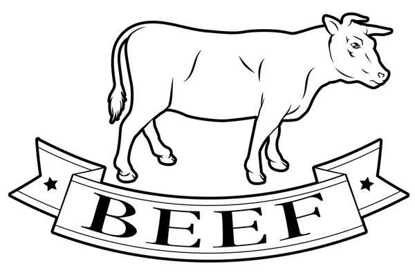 Rótulo alimentar da carne de bovino —  Vetores de Stock