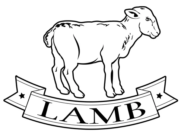 Lamb food label — Stock Vector