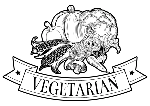Вегетарианская этикетка — стоковый вектор