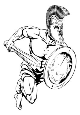 Sword and shield mascot clipart