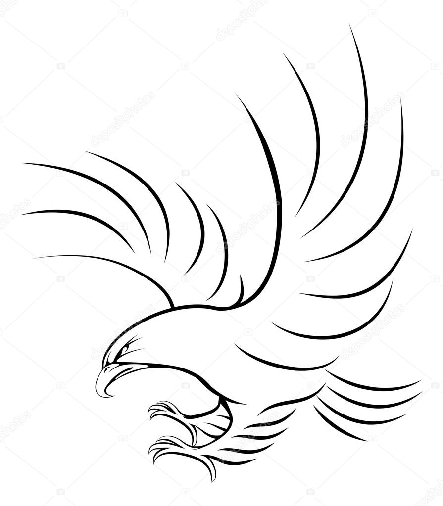 Stylised eagle illustration of an eagle swooping in for the kill