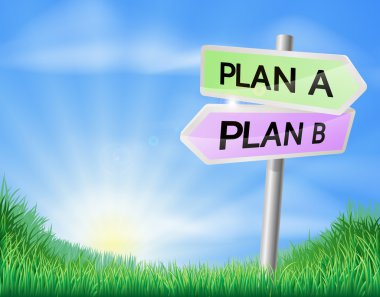 Plan A veya B planı karar işareti