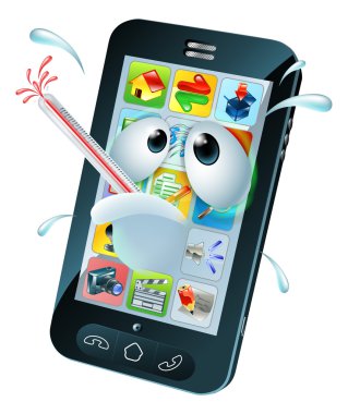 Virüs mobil cep telefonu çizgi film