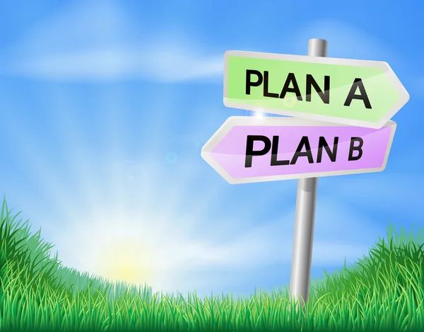 Plan A och Plan B beslut tecken — Stock vektor