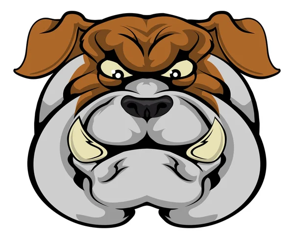 Bulldog mascota cara — Vector de stock