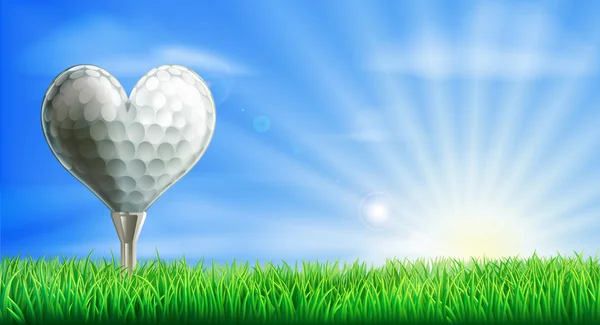 Pallina da golf a forma di cuore — Vettoriale Stock