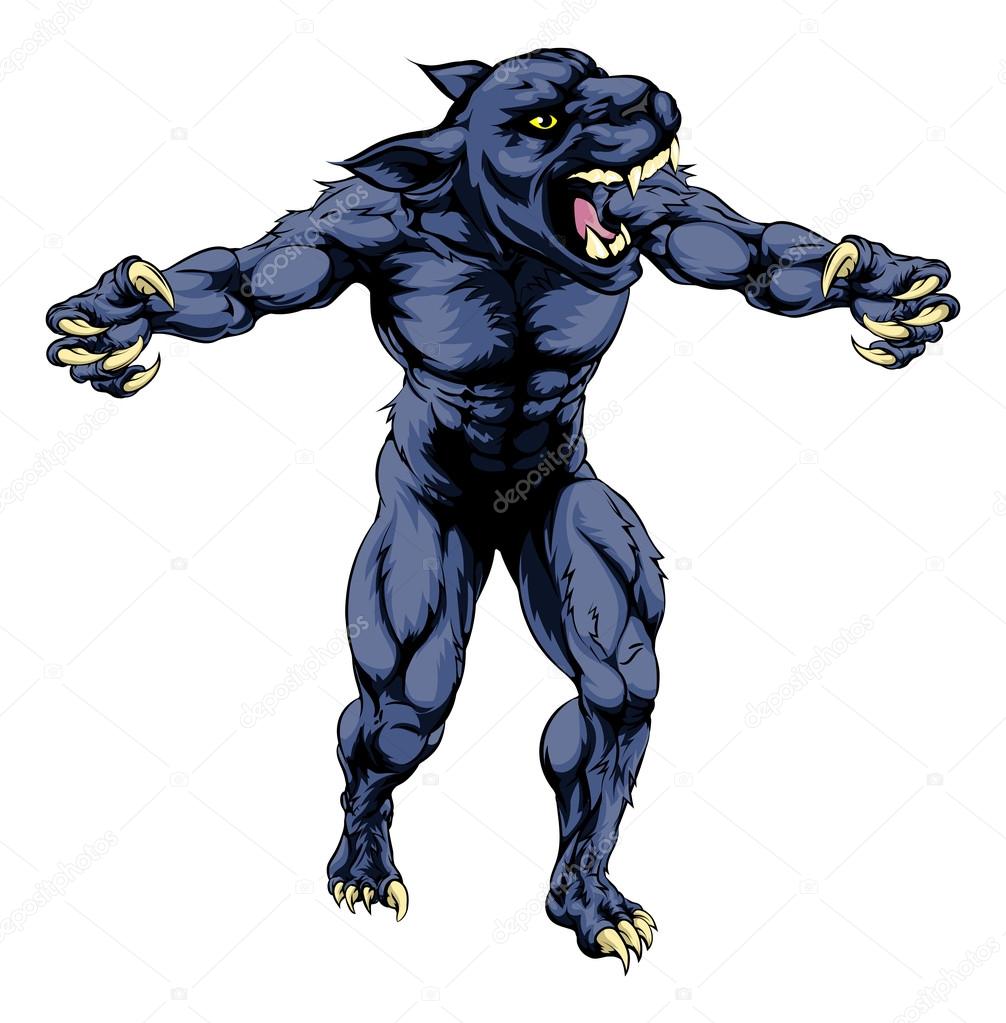 Panther scary sports mascot