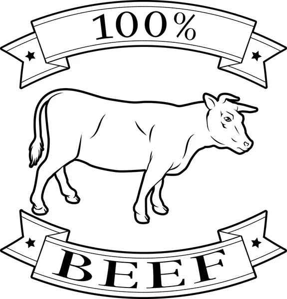 Etiqueta de carne 100% — Vector de stock