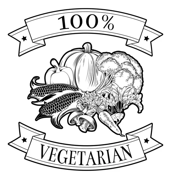 100 Prozent vegetarisch — Stockvektor