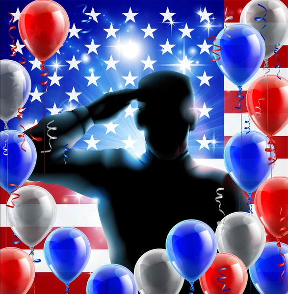 Soldat Salute Concept — Image vectorielle