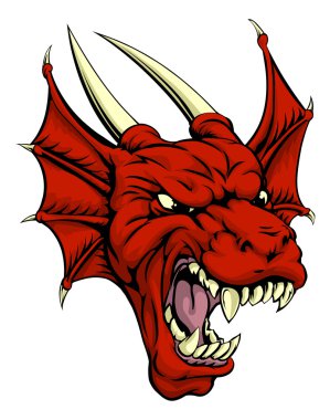 Red dragon character clipart
