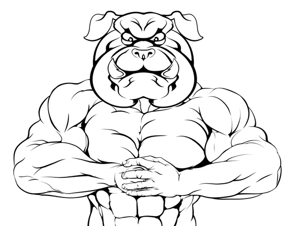Mascotte de Bulldog dur — Image vectorielle