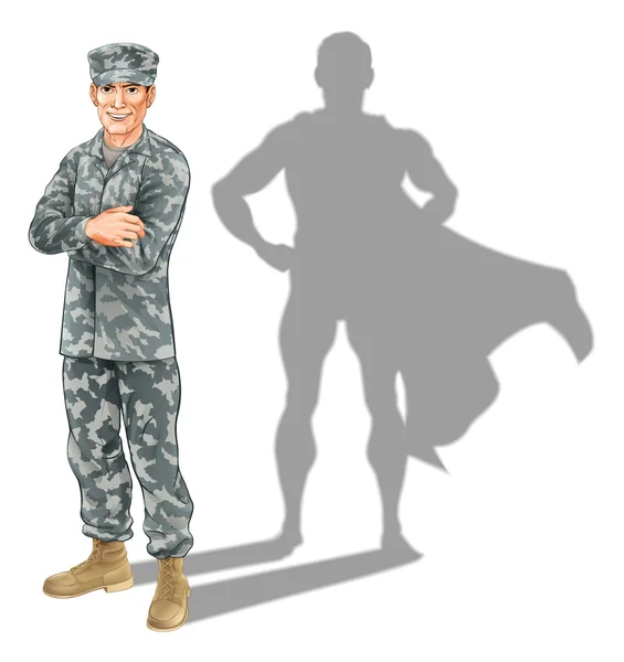 Concepto de soldado héroe — Vector de stock