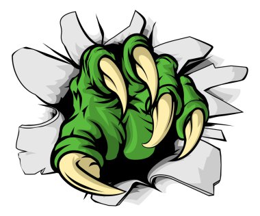 Monster claw ripping hole clipart