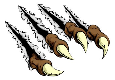 Monster claws scratching clipart