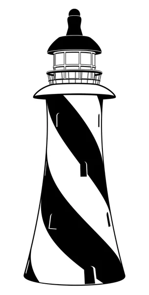 Black and white lighthouse — Stock Vector