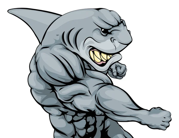 Punching shark mascot Royalty Free Stock Illustrations