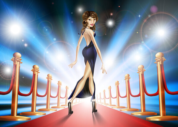 Женщина с красной дорожкой
