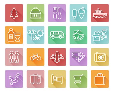 Travel and tourism icons clipart