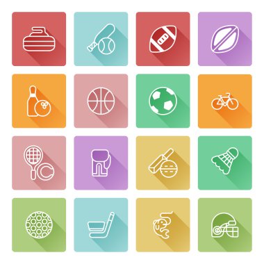 Flat sport icons clipart