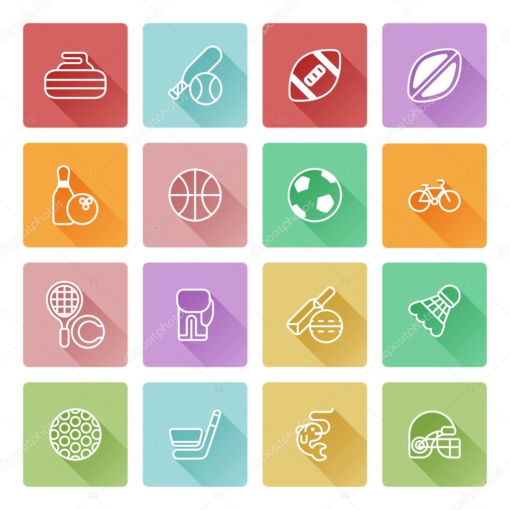 Flat sport icons