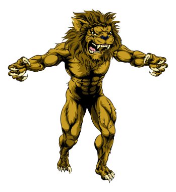 Aslan korkunç spor maskot