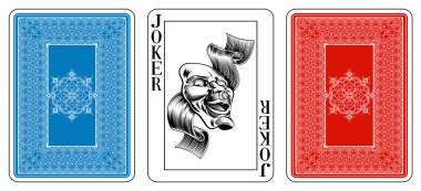 Poker size Joker playing card plus reverse clipart