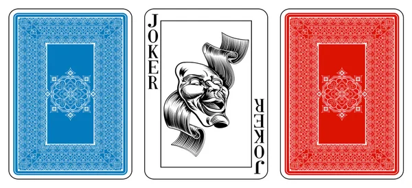 Poker size Joker playing card plus reverse Royalty Free Stock Vectors