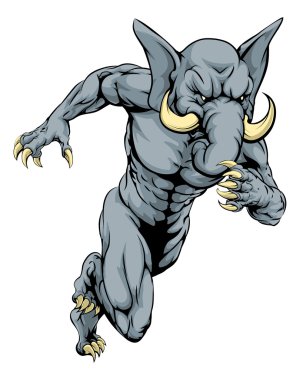 Fil maskotu çalışan spor